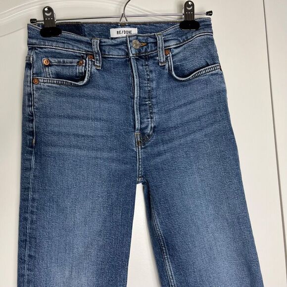 Re/Done Jeans High Rise Stove Pipe Raw Hem 70s Women's 26 - Picture 4 of 9